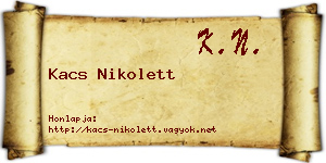 Kacs Nikolett névjegykártya