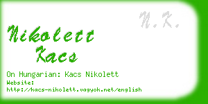 nikolett kacs business card